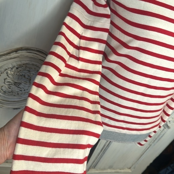 Madewell x Armor Lux Made in France Red and Cream Long Bell Sleeves Top - Picture 7 of 12